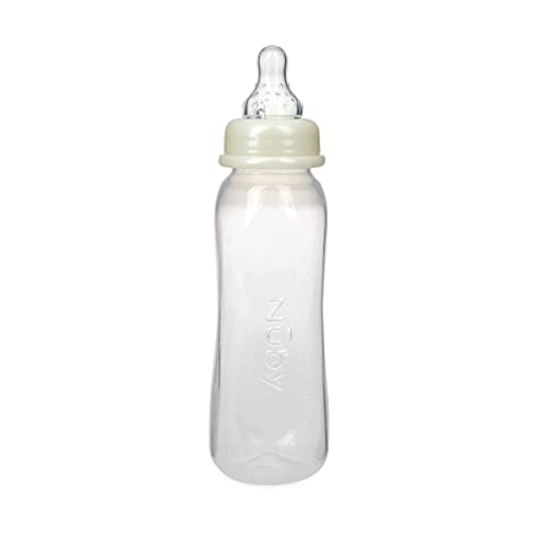 Nuby Standard Neck Tinted Bottle, 8oz, 3+ Months, Single Pack of 1, Colors May Vary