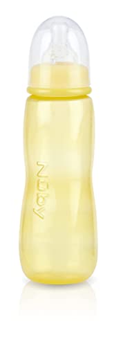 Nuby Standard Neck Tinted Bottle, 8oz, 3+ Months, Single Pack of 1, Colors May Vary