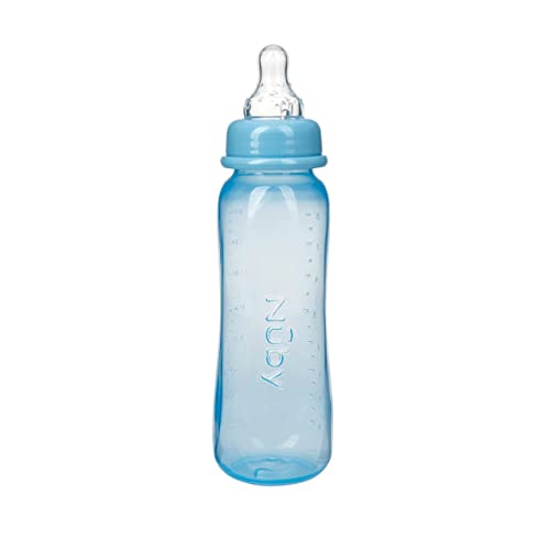 Nuby Standard Neck Tinted Bottle, 8oz, 3+ Months, Single Pack of 1, Colors May Vary