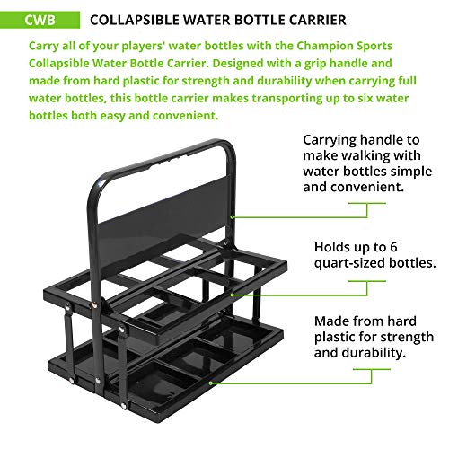 Champion Sports Collapsible Water Bottle Carrier Black, Standard