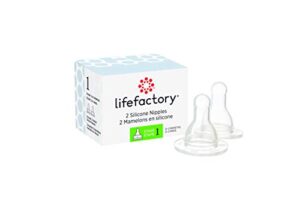 lifefactory bpa-free stage 1 (0-3 months) silicone nipples, 2-pack
