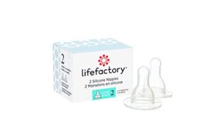 lifefactory bpa-free stage 2 (3-6 months) silicone nipples 2-pack