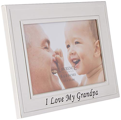 Lawrence Frames Sentiments Collection, Brushed Metal 4 by 6 I Love My Grandpa Picture Frame,Silver