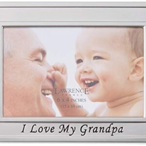 Lawrence Frames Sentiments Collection, Brushed Metal 4 by 6 I Love My Grandpa Picture Frame,Silver