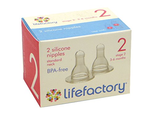 Silicone Nipples-Stage 2(3-6 Months) Lifefactory 2 Pack