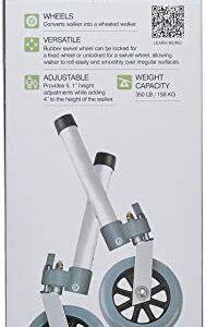 Drive Medical 10115 Swivel Lock Walker Wheels, Gray/Silver (Pack of 2)