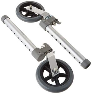 drive medical 10115 swivel lock walker wheels, gray/silver (pack of 2)