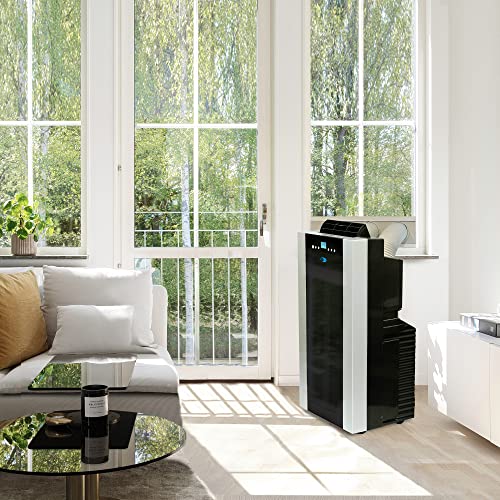 Whynter ARC-14SH 14,000 BTU (9,200 BTU SACC) Dual Hose Portable Air Conditioner and Portable Heater with Dehumidifier and Fan for Rooms Up to 500 Square Feet, Platinum/Black, AC Unit + Heater
