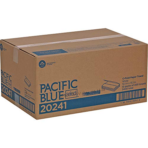 Pacific Blue Select C-Fold Paper Towels By GP PRO (Georgia-Pacific), White, 20241, 200 Towels Per Pack, 12 Packs Per Case (2400 Total), 10.10" x 13.20