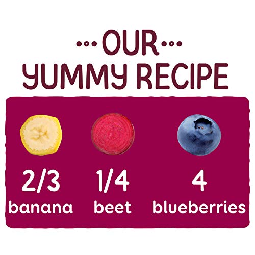 Happy Baby Organics Simple Combos Stage 2 Baby Food, Bananas Beets & Blueberries, 4 Ounce (Pack of 16)