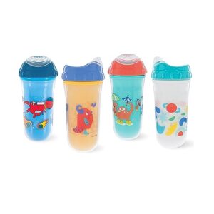 nuby no-spill insulated cool sipper, 9 ounce (pack of 1) colors may vary