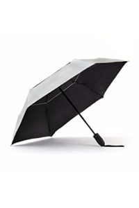 sungrubbies uv travel sun umbrella lightweight upf 50 auto open close, compact silver vent wind resistant travel friendly