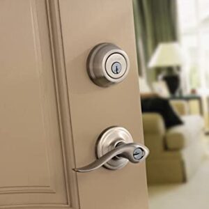 Kwikset Tustin Entry Door Lock Lever, Secure Keyed Exterior Entrance, With Reversible Handle, SmartKey Re-Key Security Technology and Microban Protection in Venetian Bronze