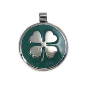 luckypet pet id tag - clover jewelry tag - dog & cat pet tags - custom engraved on the back side - size: large, color: green