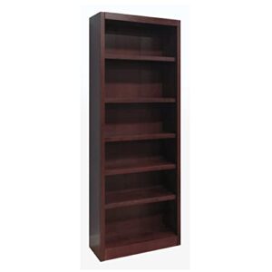 concepts in wood midas six shelf bookcase 84" h cherry finish