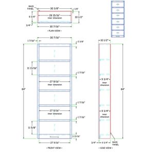 Concepts In Wood Midas Six Shelf Bookcase 84" H Cherry Finish