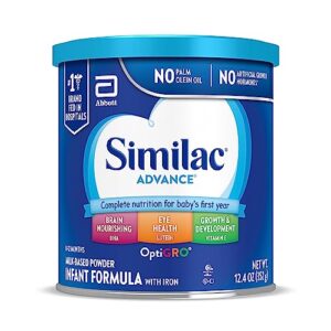 similac advance infant formula with iron, baby formula powder, 12.4-oz can