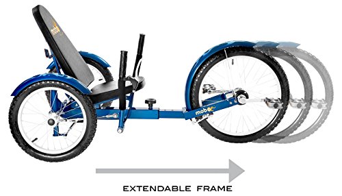 Mobo Cruiser Triton Pro Adult Recumbent Trike. Pedal 3-Wheel Bicycle. 16 Inches. Adaptive Tricycle for Teens to Seniors