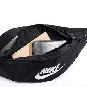 NIKE unisex-adult Heritage Hip Pack Bag , Black/Black/White, Misc