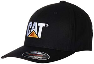 caterpillar men's cat trademark stretch fit cap, black, large/x-large