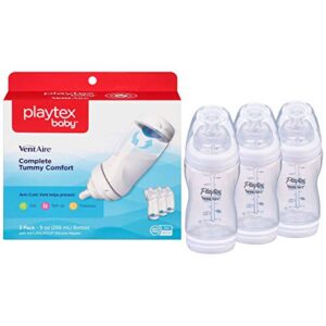 playtex ventaire 9-ounce advanced wide bottle (pack of 3) blue