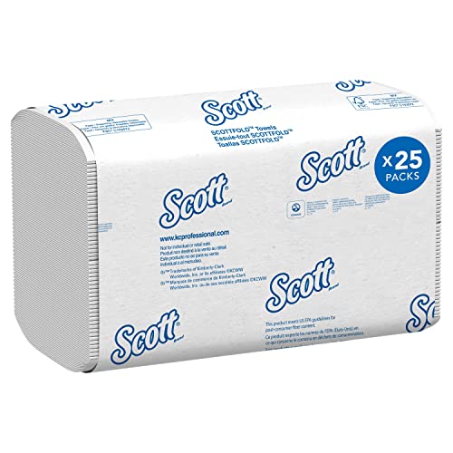 Scott® Pro™ Scottfold™ Multifold Paper Towels (01960), with Absorbency Pockets™, 7.8" x 12.4" sheets, White, (175 Sheets/Pack, 25 Packs/Case, 4,375 Sheets/Case)