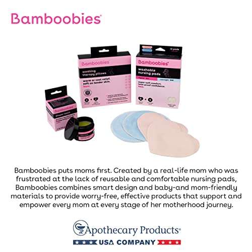 Bamboobies Nursing Pads for Breastfeeding Reusable Washable Breast Pads Super Soft Rayon Made From Bamboo Milk Proof Liner Perfect Baby Shower Gifts, Pale Pink