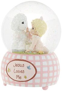 precious moments, jesus loves me, snow globe, resin, girl, 102403