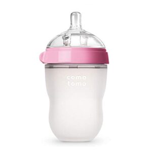 comotomo baby bottle, pink, 8 oz