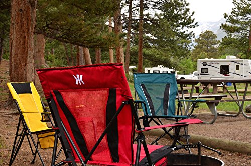 Kijaro XXL Dual Lock Portable Camping and Sports Chair, Diamond Ripstop Polyester, Cayman Blue Iguana