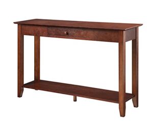 convenience concepts american heritage 1 drawer console table with shelf, espresso