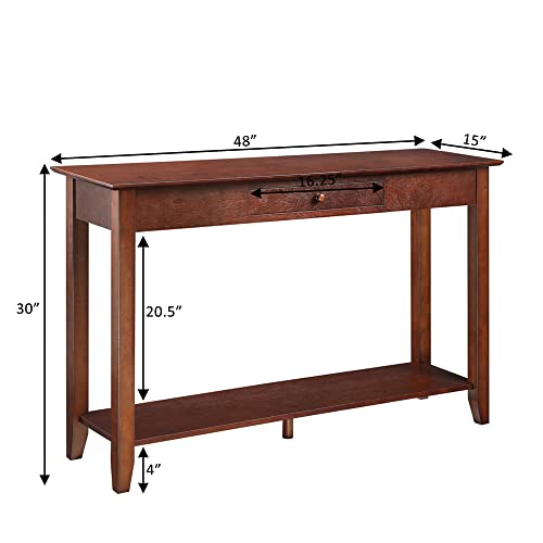 Convenience Concepts American Heritage 1 Drawer Console Table with Shelf, Espresso
