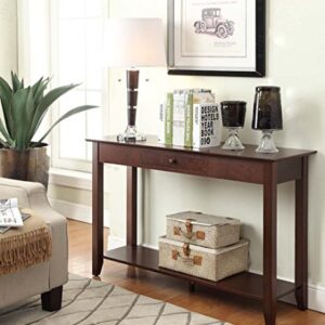 Convenience Concepts American Heritage 1 Drawer Console Table with Shelf, Espresso