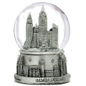 3.5" Silver Lined New York City Snow Globe 65mm NYC Souvenir Snow Globes