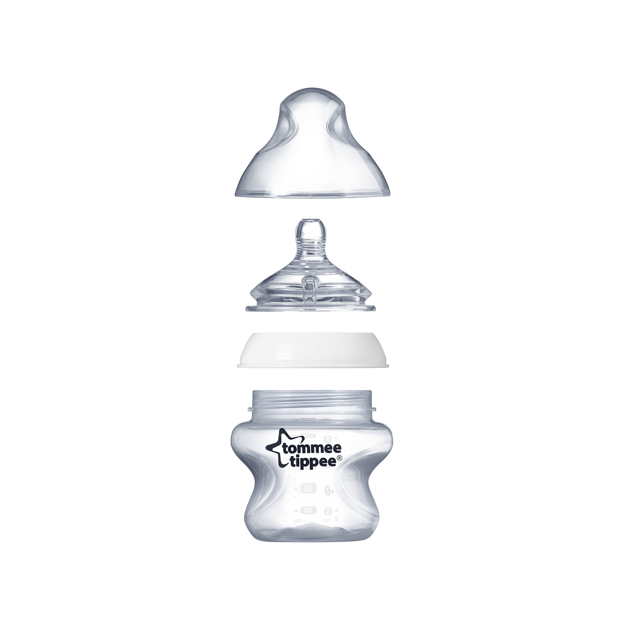 Tommee Tippee Closer to Nature Baby Bottle, Breast-like Nipple Extra Slow Flow, 5 Ounce (3 Count)