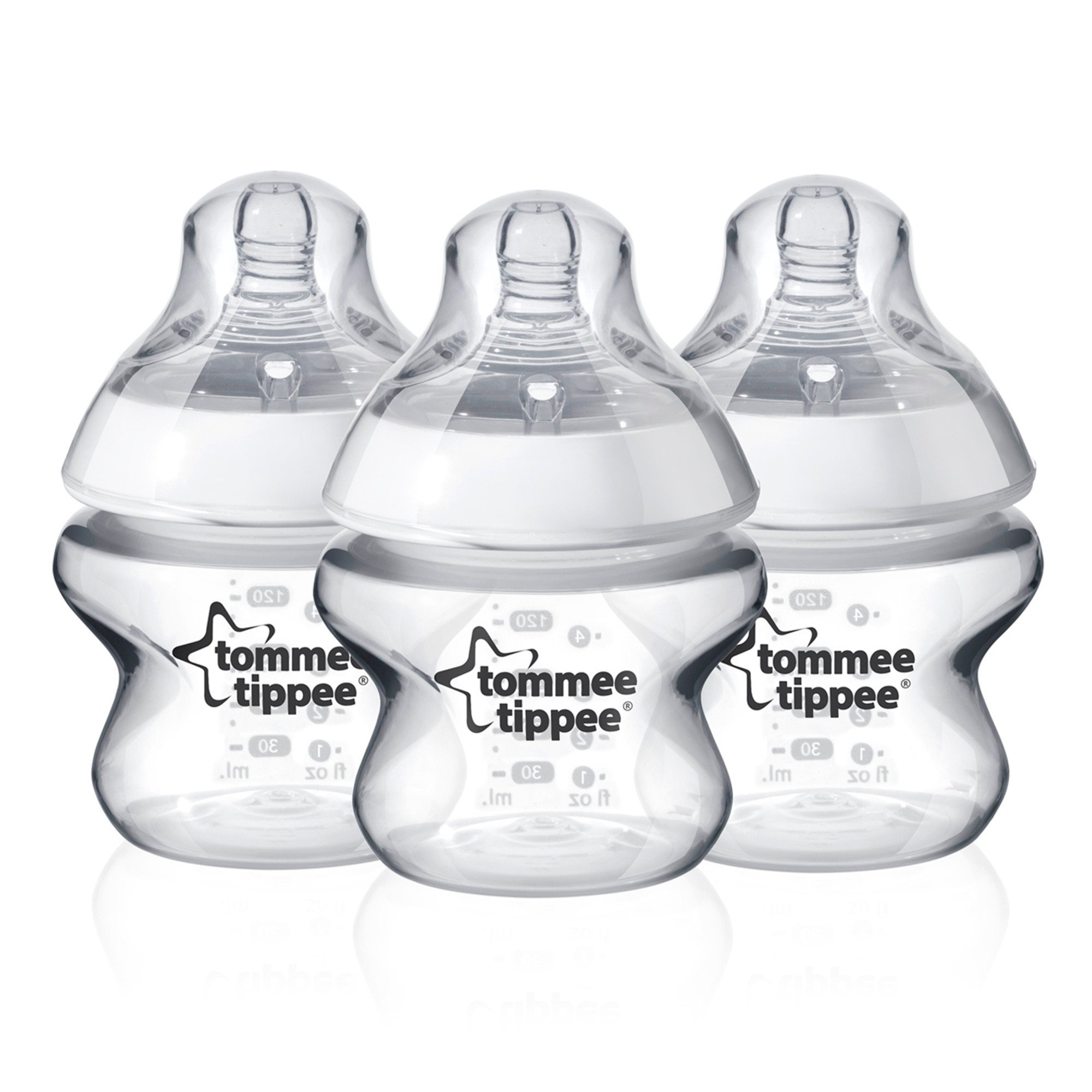 Tommee Tippee Closer to Nature Baby Bottle, Breast-like Nipple Extra Slow Flow, 5 Ounce (3 Count)