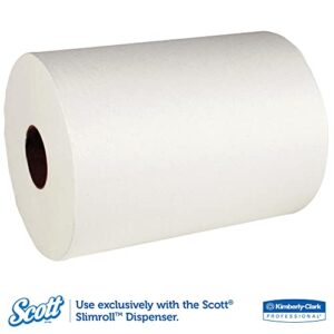 Scott Control Slimroll Hard Roll Paper Towels (12388) with Fast-Drying Absorbency Pockets, White, 6 Rolls / Case, 580' / Roll