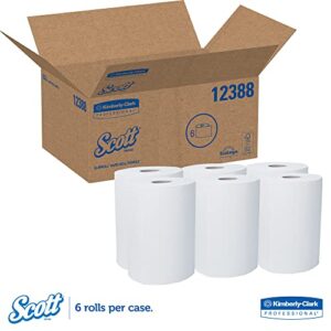 Scott Control Slimroll Hard Roll Paper Towels (12388) with Fast-Drying Absorbency Pockets, White, 6 Rolls / Case, 580' / Roll