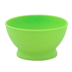 green sprouts feeding bowl made from silicone gently transitions baby to pureed food easy to hold, durable, unbreakable, heat-resistant silicone, dishwasher safe