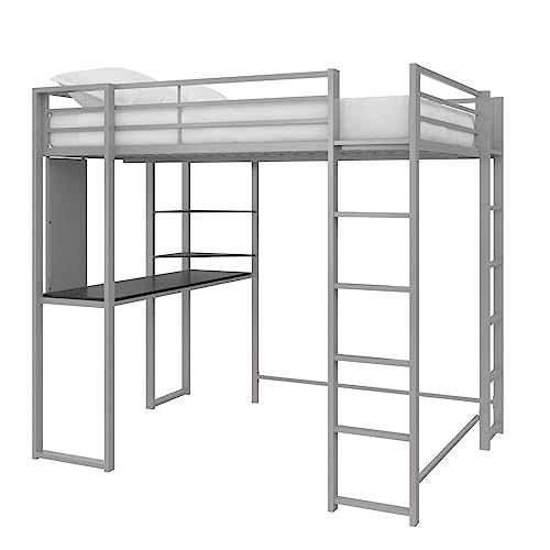 DHP Adobe Loft Bed, Silver, Full