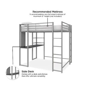 DHP Adobe Loft Bed, Silver, Full