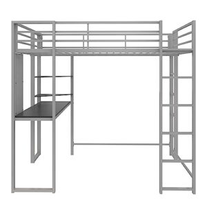 DHP Adobe Loft Bed, Silver, Full