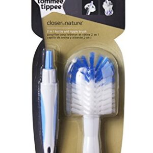 Tommee Tippee 2 in 1 Baby Bottle & Nipple Cleaning Brush, 1 Count (Colors Will Vary)