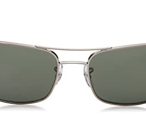 Ray-Ban Men's RB3445 Rectangular Sunglasses, Gunmetal/Dark Green, 64 mm