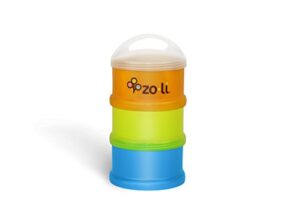large 3-tier snack stack food storage containers for home and on the go multi color stack | zoli sumo food and snack containers