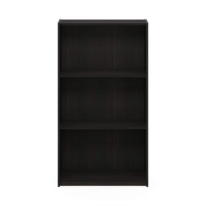 Furinno Basic 3-Tier Bookcase Storage Shelves, Espresso