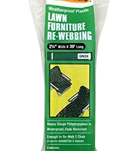 Frost King 2-1/4 x 39, Green PW39G Polypropylene Lawn Furniture Re-Webbing, 2-1/4in Wide x 39ft Long