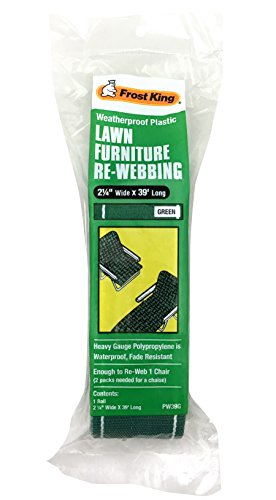 Frost King 2-1/4 x 39, Green PW39G Polypropylene Lawn Furniture Re-Webbing, 2-1/4in Wide x 39ft Long