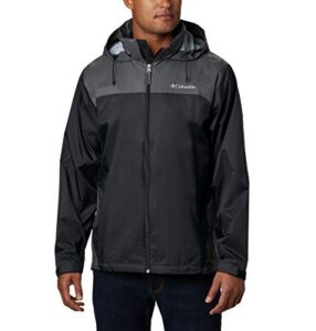 columbia men's glennaker lake rain jacket, black/grill, large