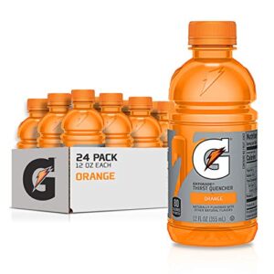 gatorade thirst quencher, orange, 12 ounce bottles (pack of 24)